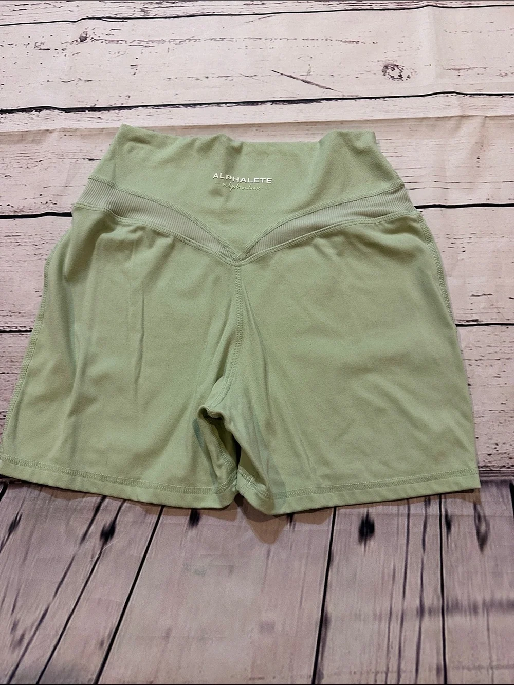 Alphalete Sage Green High-Rise Athletic Shorts